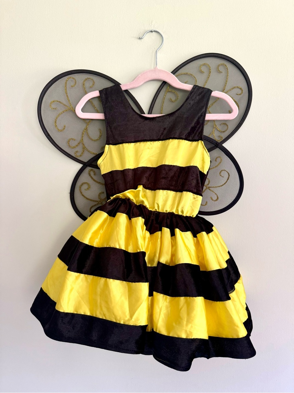 🐝 Bumblebee Girls Costume Black Yellow with Wings and Skirt